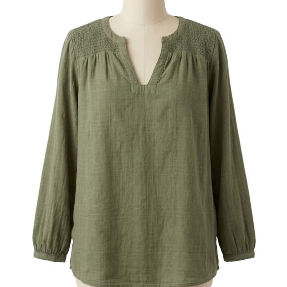 Old Navy Tops - Old Navy Blouse Womens Size S Green Bohemian Boho Hippie Prairie Tunic Top
